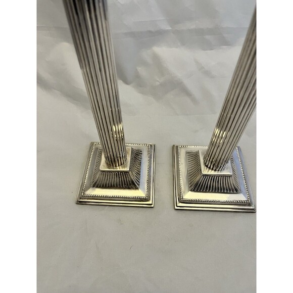 F.B. Rogers Silver Company Silver Plate Candlestick Pair Corinthian Columns VTG - Picture 9 of 11